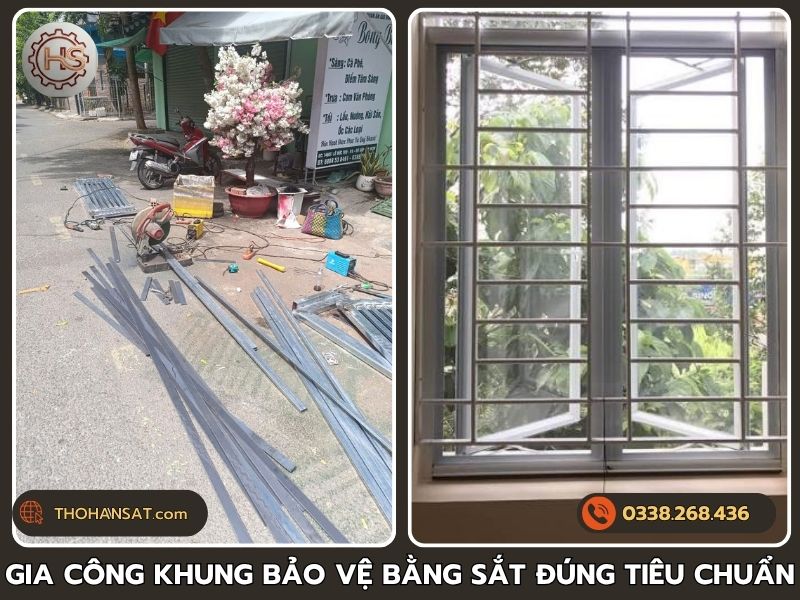 Quá trình gia công khung sắt bảo vệ bằng vật liệu sắt đúng tiêu chuẩn