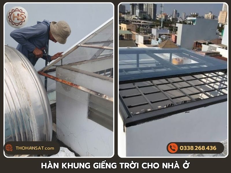 Thi công hàn khung giếng trời an toàn, chuyên nghiệp cho nhà ở tại TPHCM