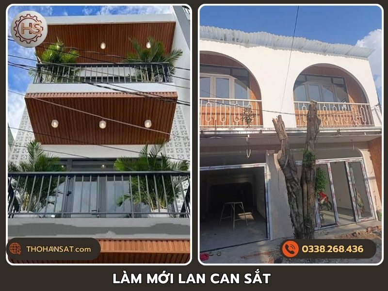 Làm mới lan can sắt cũ bị bong tróc sơn, hoen r