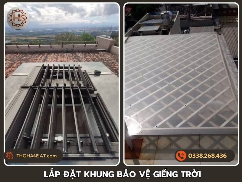Dịch vụ lắp đặt khung bảo vệ giếng trời an toàn, chống trộm tại TPHCM. Liên hệ: 0338268436