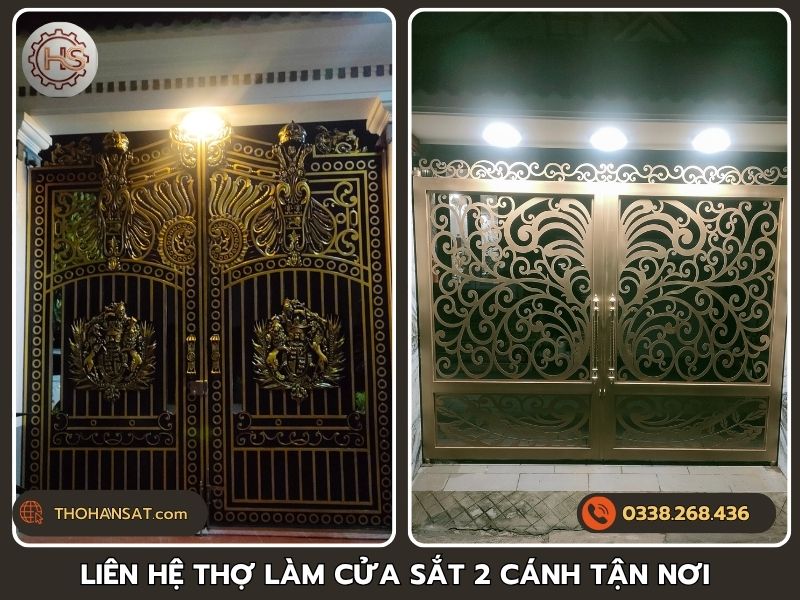 Dịch vụ liên hệ thợ làm cửa sắt 2 cánh tận nơi chuyên nghiệp