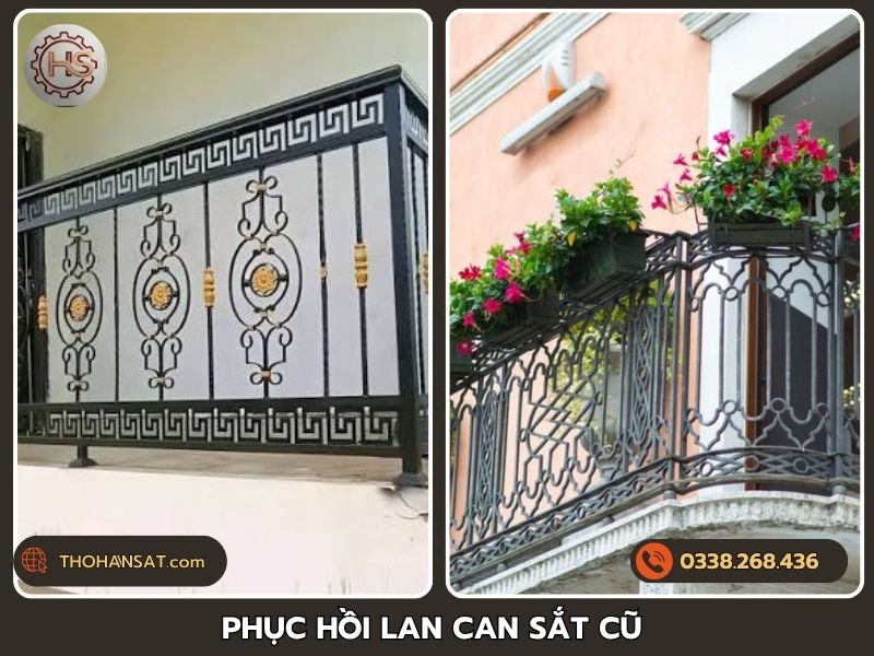 Phục hồi lan can sắt mỹ thuật cũ bị rỉ sét tiết kiệm chi phí