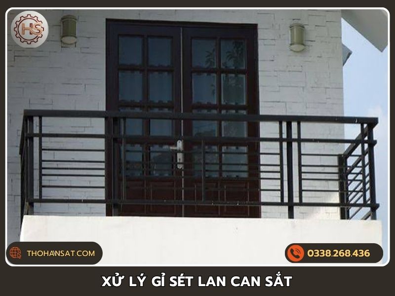 Xử lý gỉ sét lan can sắt ban công tận gốc, chống tái phát
