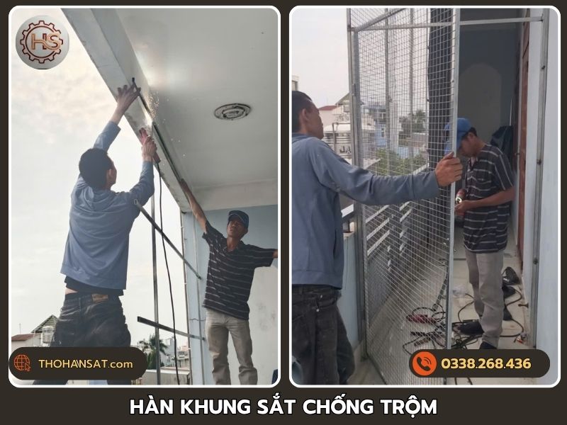 Thợ chuyên hàn khung sắt chống trộm cho ban công, lô gia
