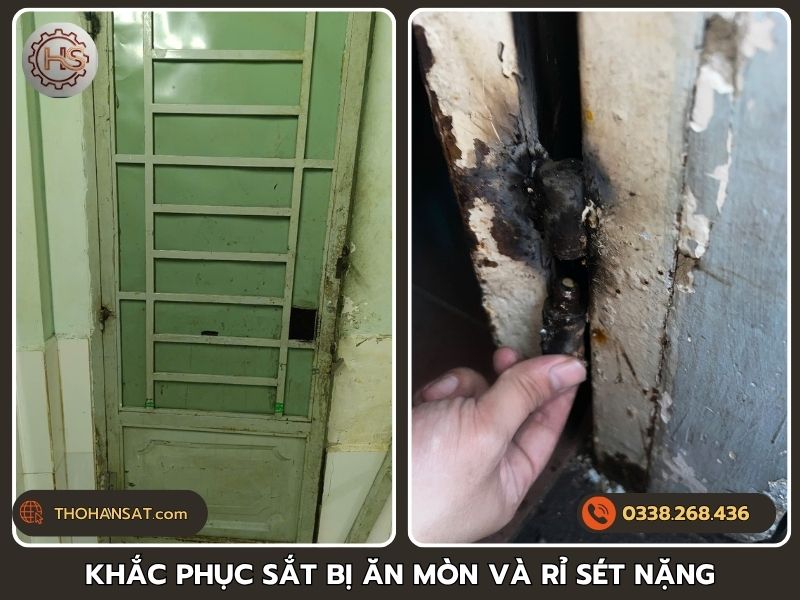 Cách khắc phục cửa sắt bị ăn mòn và rỉ sét nặng