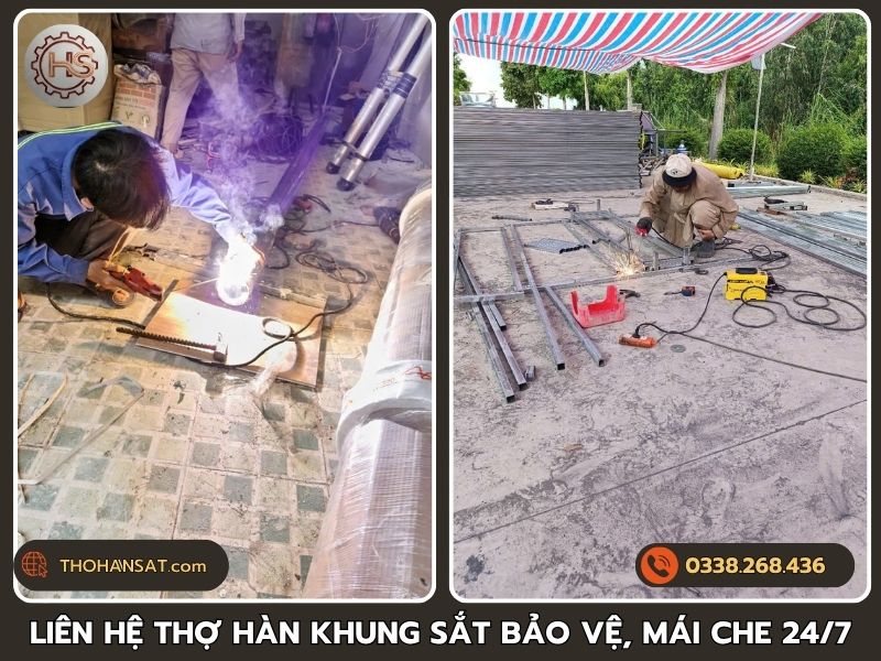 Liên hệ thợ hàn khung sắt bảo vệ mái che 24/7 tại TPHCM