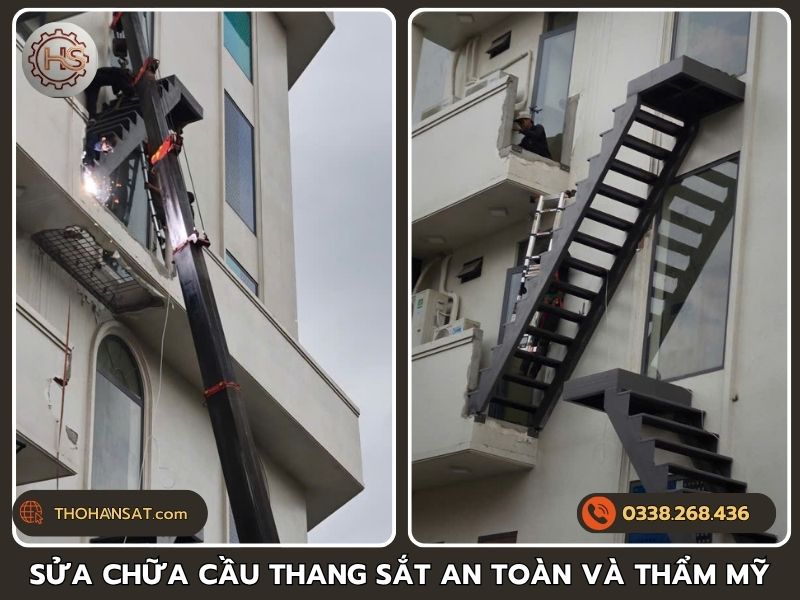 Thi công sửa chữa cầu thang sắt an toàn và thẩm mỹ