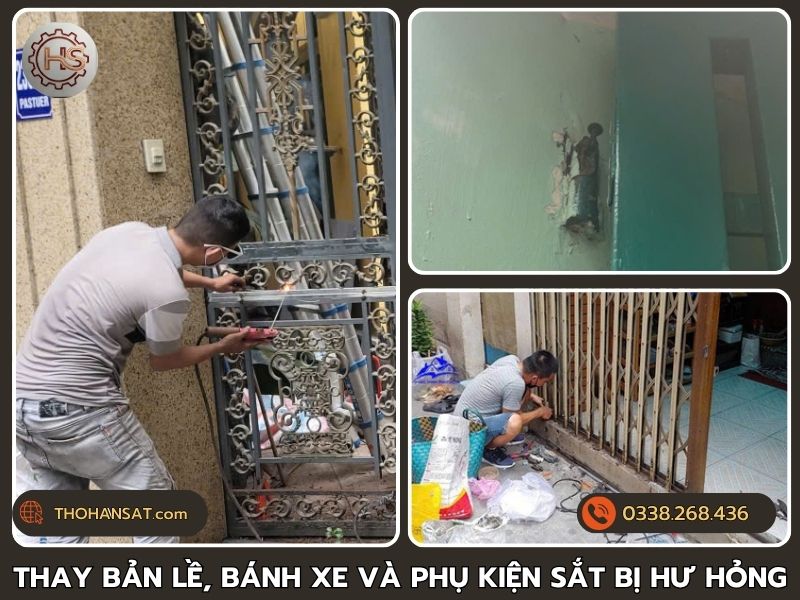 Thay bản lề, bánh xe và phụ kiện sắt bị hư hỏng tại nhà