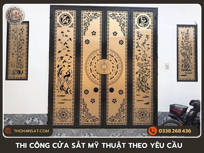 Mẫu cửa cổng và thi công sắt mỹ thuật theo yêu cầu