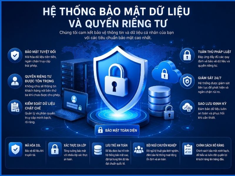 Hệ thống bảo mật dữ liệu và quyền riêng tư tại Thợ Hàn Sắt