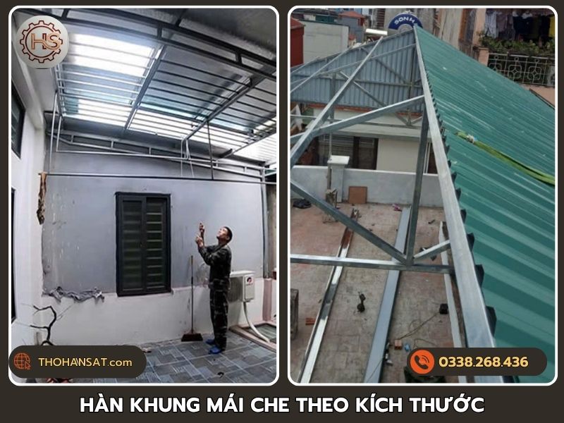Hàn Khung Mái Che Theo Kích Thước