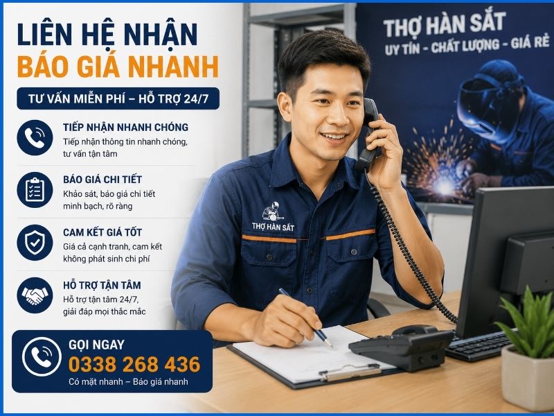 Liên hệ thợ hàn sắt để nhận báo giá nhanh chóng tại TPHCM
