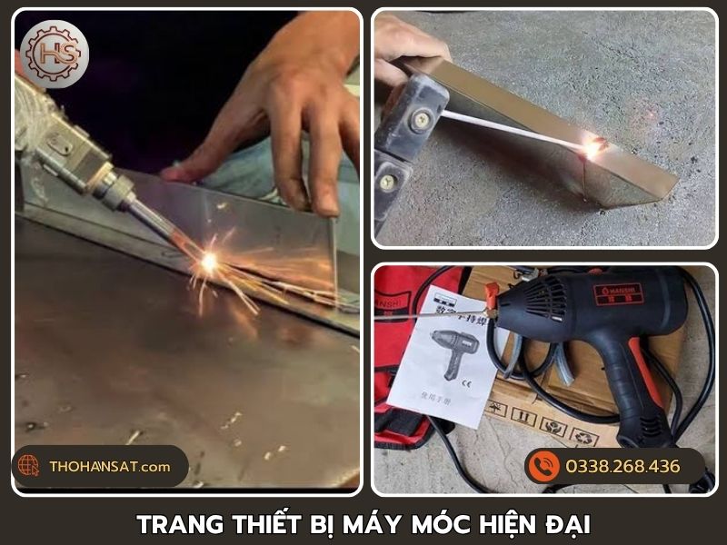 Trang thiết bị máy móc hàn cắt cơ khí hiện đại phục vụ thi công sửa chữa tại nhà