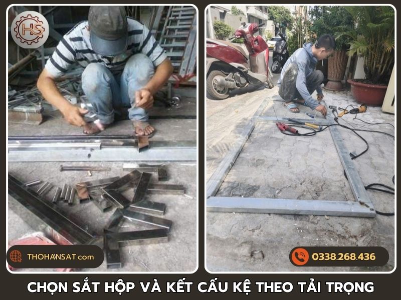 Kỹ thuật viên tư vấn lựa chọn vật tư sắt hộp chịu lực và kết cấu kệ phù hợp tải trọng