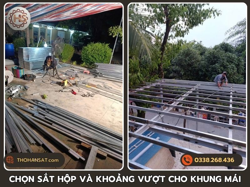 Hướng dẫn chọn quy cách sắt hộp và khoảng vượt chịu lực cho khung mái che