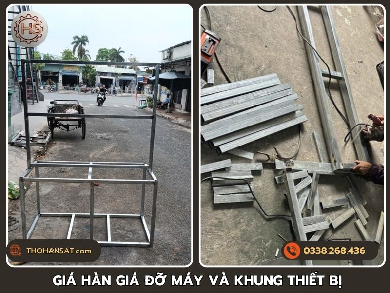 Bảng báo giá chi phí nhân công và vật tư hàn giá đỡ máy khung thiết bị
