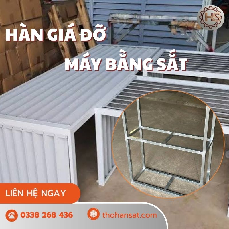 Gia công giá đỡ máy bằng sắt và các liên kết cần kiểm tra để hạn chế rung