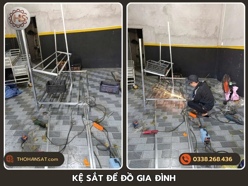 Hình ảnh hoàn thiện sản phẩm kệ sắt đa năng dùng để sắp xếp đồ đạc trong gia đình