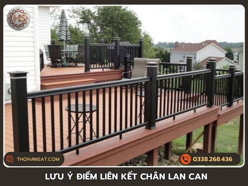 Lưu ý kỹ thuật quan trọng tại các điểm liên kết chân lan can sắt ban công