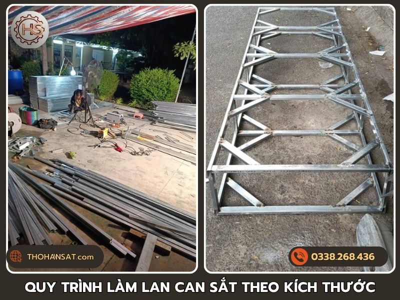 Các bước cắt hàn chuẩn xác trong quy trình làm lan can sắt theo kích thước