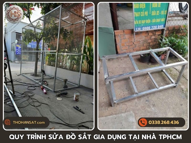 Các bước thi công trong quy trình sửa chữa đồ sắt gia dụng chuyên nghiệp