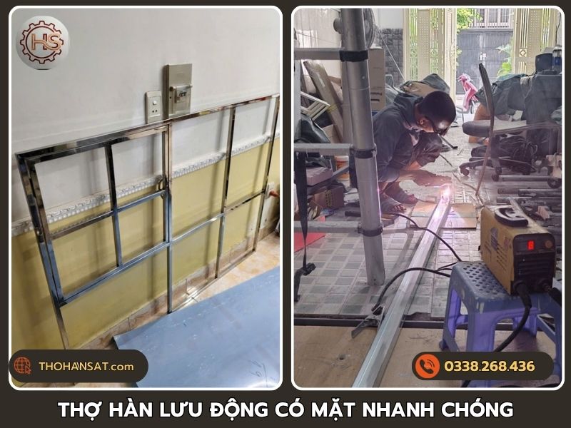Đội thợ hàn lưu động mang theo đầy đủ trang thiết bị có mặt tại công trình