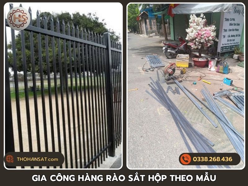 Xưởng cơ khí nhận gia công hàng rào sắt hộp bảo vệ theo mẫu thiết kế có sẵn