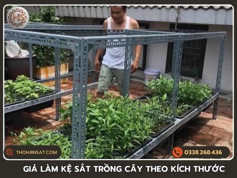 Bảng báo giá chi phí gia công làm kệ sắt trồng cây theo kích thước yêu cầu