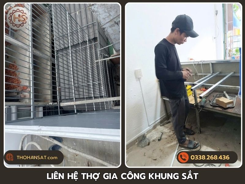 Khách hàng liên hệ thợ cơ khí gia công khung sắt theo yêu cầu