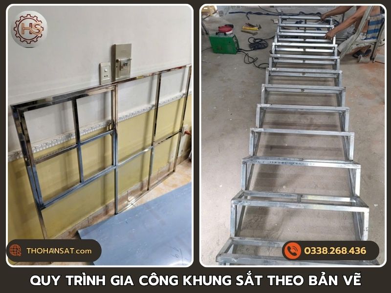 Các bước quy trình gia công hàn khung sắt theo bản vẽ tại xưởng