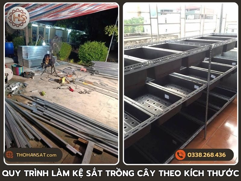 Các bước thi công trong quy trình làm kệ sắt trồng cây theo kích thước chuẩn
