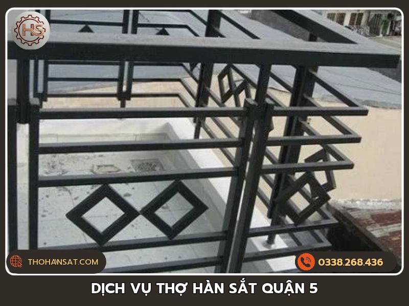 Dịch vụ thợ hàn sắt Quận 5 thi công làm lan can khung sắt bảo vệ