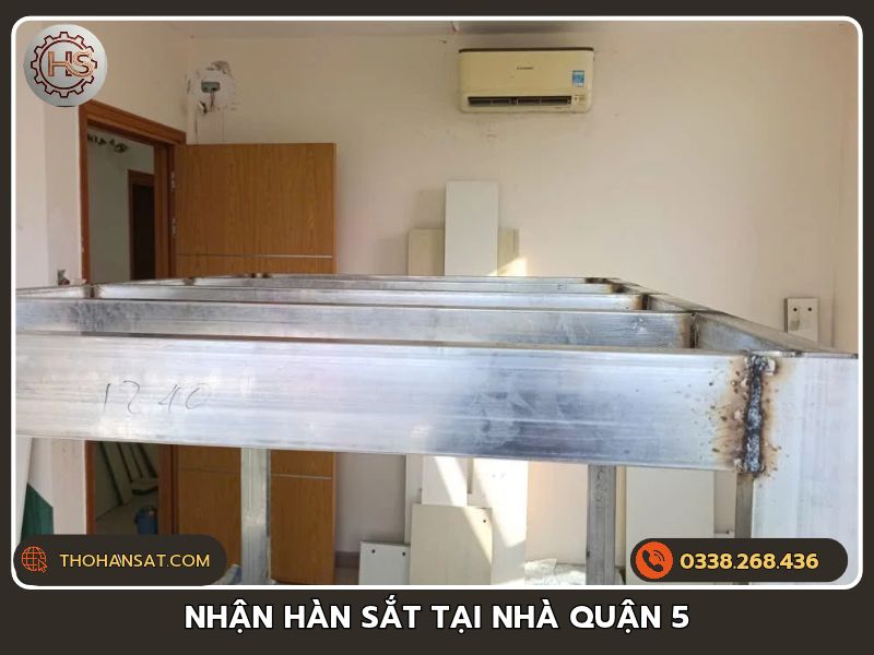 Dịch vụ nhận hàn sắt tại nhà Quận 5 thi công làm gác xép khung sắt